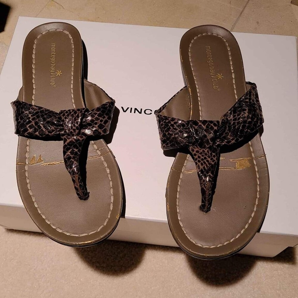 Montego Bay Club Designer Brown Sandals Size 9.5